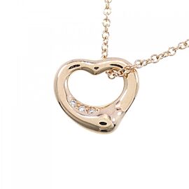 TIFFANY & Co 18K Pink Gold Open Heart Necklace E1131