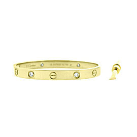 Cartier Love Bracelet Yellow Gold with 4 Diamonds Size 18 B6035917